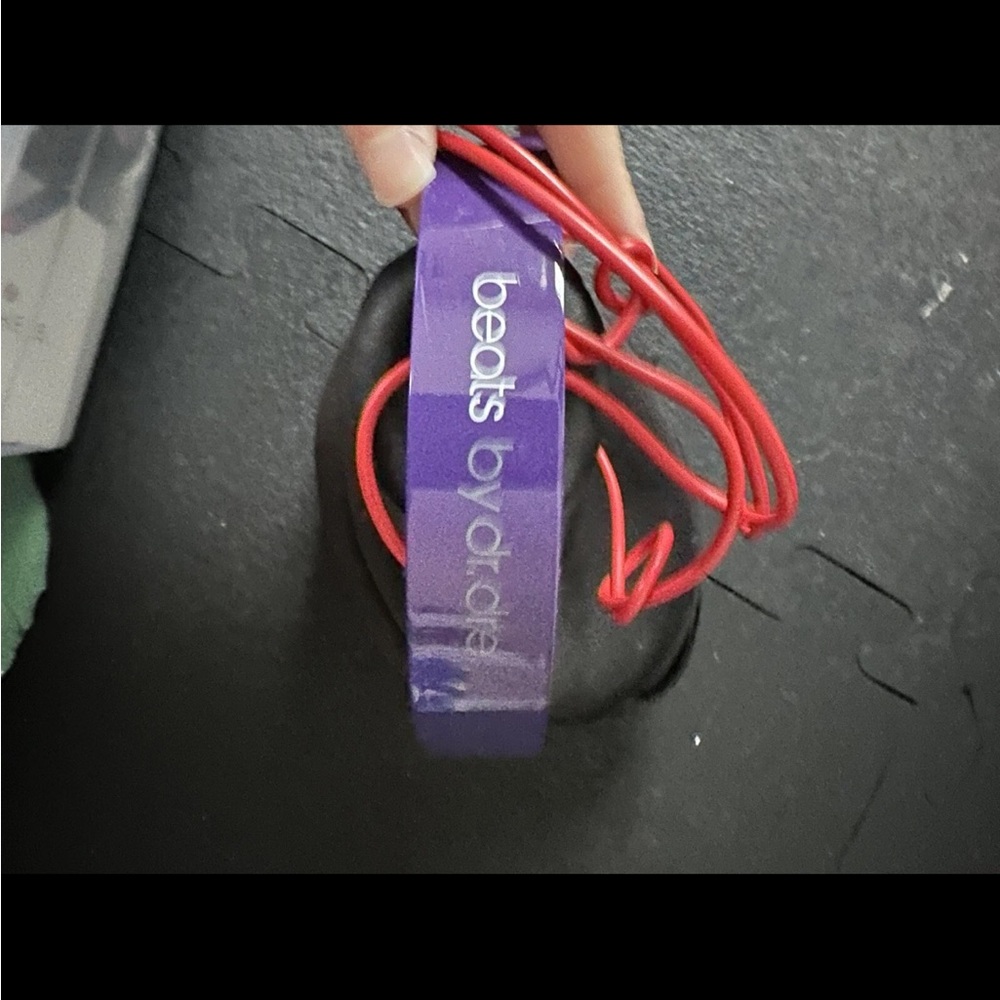 Beats by Dre Purple wired Headphones with Red Cable
